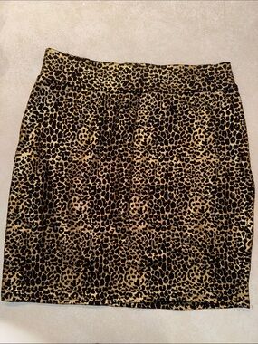 Forever 21 Leopard Print Pencil Skirt - Black and Tan